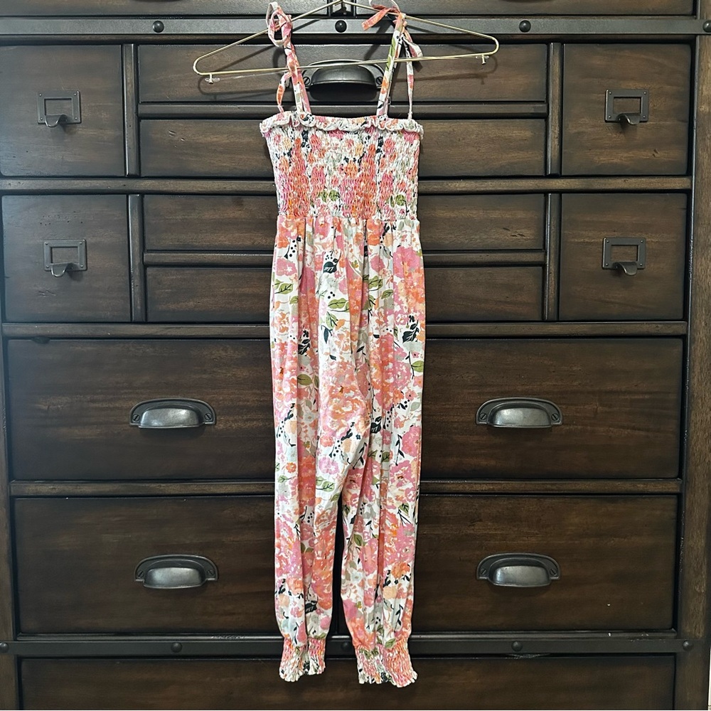 Floral Kids One Piece Jumpsuit - Pink